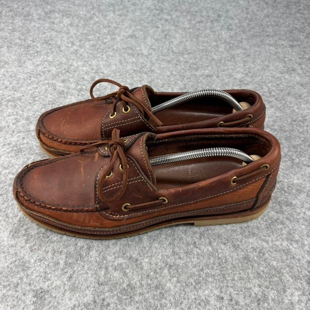 Gokey hand made in the USA Brown leather boat shoes size 11'